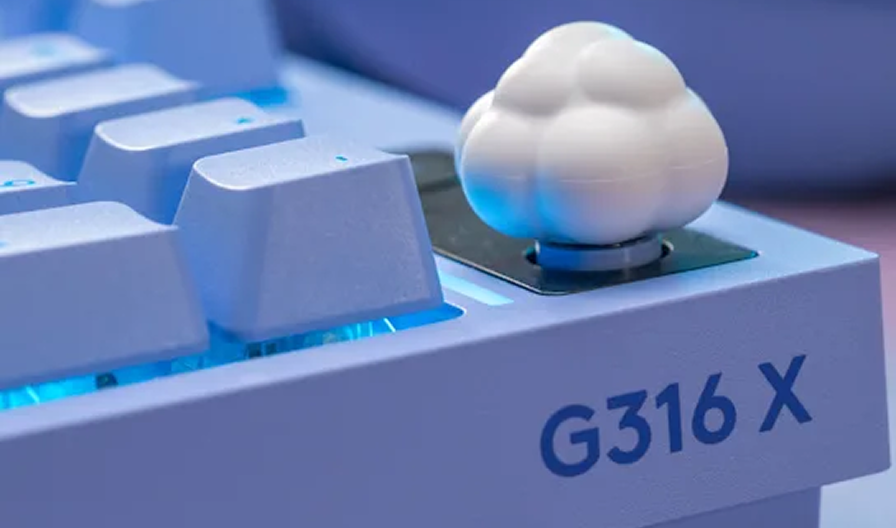Custom cloud keycap on a Logitech G316 X keyboard